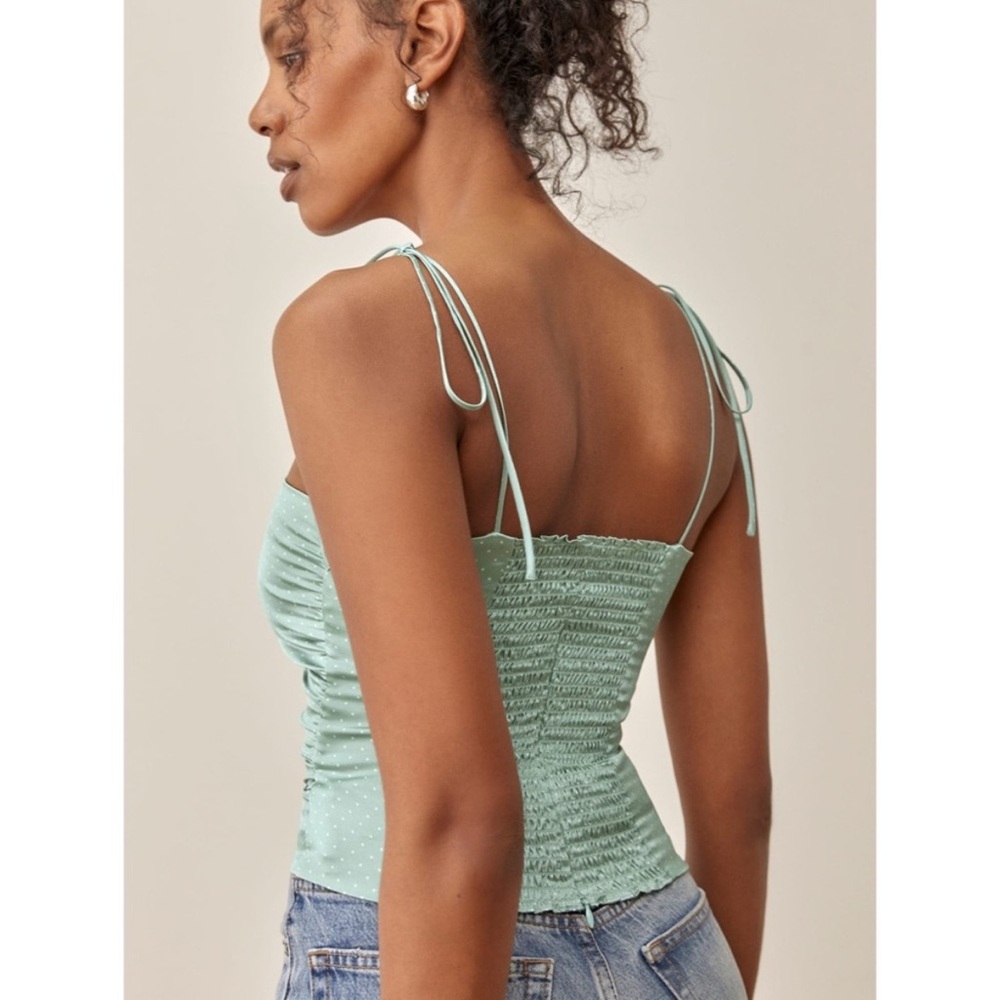 Reformation Lucrezia Silk Top In Verine Size 8 - Picture 4 of 14